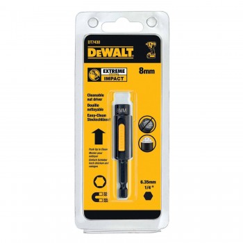 Magnetinis lizdas EXTREME IMPACT su lengvu drožlių valymu - 8 mm DeWalt DT7430-QZ