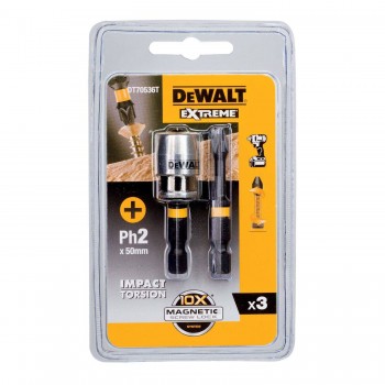 TORSION 2xPH2 + DeWalt smūginio atsuktuvo antgaliai DT70536T-QZ