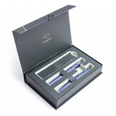 Parker IM Monochrome Blue Plunksnakočio + Tušinuko rinkinys 2172966 + 2172963 dovanų dėžutėje