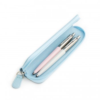 Parker Jotter Originals Pearl ir Pink Tušinukų dovanų rinkinys su mėlynu dėklu