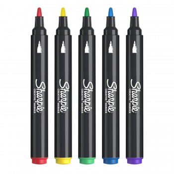 Sharpie kūrybiniai akriliniai žymekliai, 5 spalvų rinkinys – 2201069 / Magnetas / Širdelė tapybai / Valentino diena