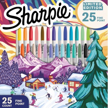 Sharpie smulkūs mišrių spalvų permanentiniai žymekliai 25 vnt. SPECIALUS ŠVENTINIS LEIDIMAS 2025 - 2220997
